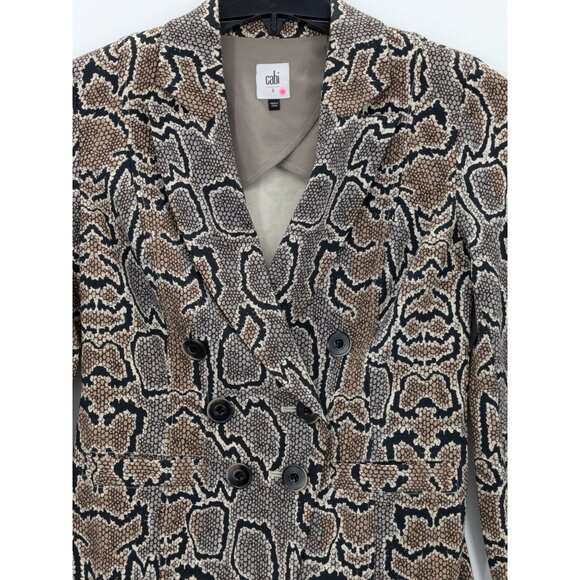 CAbi Blazer Women Size 2 Snake Print Double Breasted Business Casual Office Edgy - Picture 5 of 11